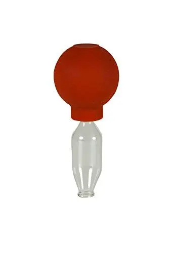 Produktbild: Lauschaer Glas Schröpfglas mit Saugball 10mm zum professionellen, medizinischen, feuerlosen Schröpfen mundgeblasen handgeformt, Schröpfglas, Schröpfgläser, Lauschaer Glas das Original