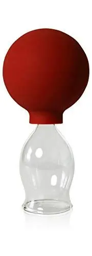 Produktbild: Lauschaer Glas Schröpfglas mit Saugball 30mm zum professionellen, medizinischen, feuerlosen Schröpfen mundgeblasen handgeformt, Schröpfglas, Schröpfgläser