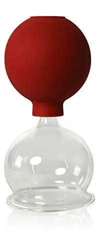 Produktbild: Lauschaer Glas Schröpfglas mit Saugball 60mm zum professionellen, medizinischen, feuerlosen Schröpfen mundgeblasen handgeformt, Schröpfglas, Schröpfgläser, Original
