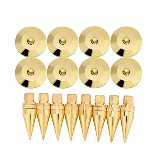 Produktbild: Lautsprecher-Spike-Pad, 8 Paar 6 X 36 Mm Lautsprecher-Isolationsspikes mit Rutschfestem Basispolster, Reduzieren Vibrationen, Lautsprecher-Spikes, Kegel-Bodenschutz für