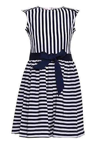 Produktbild: La-V Mädchen Sommerkleid Marineblau/Größe 128