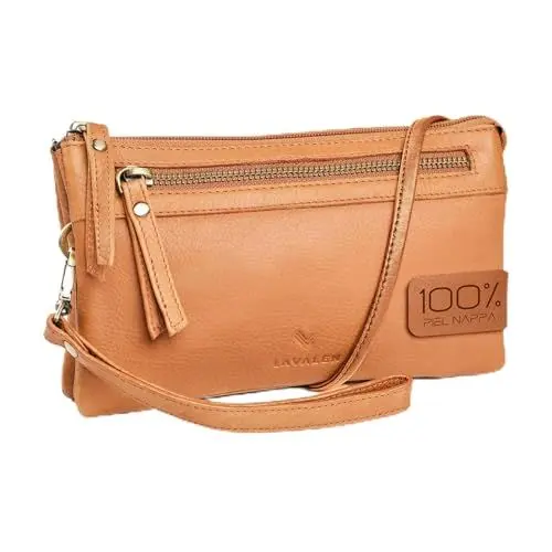 Produktbild: Lavalen Umhängetasche Damen Klein - Leder Crossbody Bag Damen - Ledertasche Damen - Damen Tasche Damen Umhängetasche - Große Fächer Damen Handtasche Damen Klein - Handbags for Women.