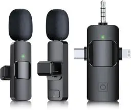 Produktbild: Lavalier Mikrofon, 3 in 1 Mini Mikrofon, Drahtloses Ansteck Mikrofon, Kompatibel mit Kamera, Computer, iPhone, iPad, Android, USB-C Mikrofon für Live-Streaming, Videoaufnahmen, Vlog, TikTok, YouTube