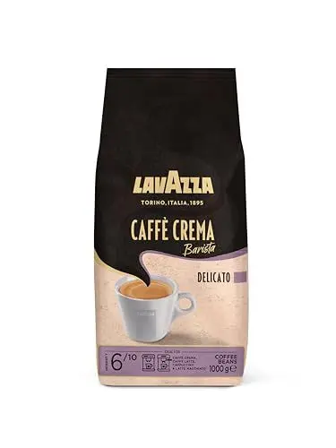 Produktbild: Lavazza, Caffè Crema Barista Delicato, Arabica & Robusta Kaffeebohnen, für Espressomaschinen, mit Schokolade- & Kakaoaromen, Ausgewogener Geschmack, Intensität 6/10, Mittlere Röstung, 1 kg Packung