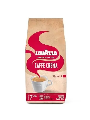 Produktbild: Lavazza, Caffè Crema Classico, Arabica & Robusta Kaffeebohnen, Ideal für Espressomaschinen, mit Aromanoten von Getrockneten Früchten, Starker Geschmack, Intensität 7/10, Mittlere Röstung, 1 Kg