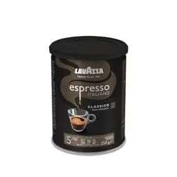 Produktbild: Lavazza, Espresso Italiano Classico, Gemahlener Kaffee, mit Blumigen & Fruchtigen Aromanoten, Ideal für Mokka-Kanne oder Filterkaffee, 100 % Arabica, Intensität 5, Mittlere Röstung, 1 Dose à 250 g