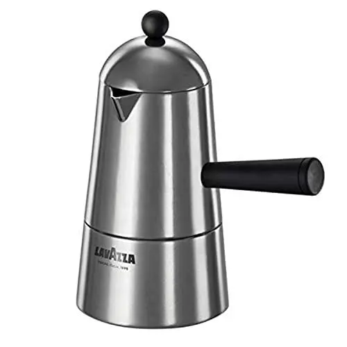 Produktbild: Lavazza ILSA Carmencita Classic Espressokocher, Aluminium, schwarzer Griff und Knopf, 2 Tassen, Silber/Schwarz