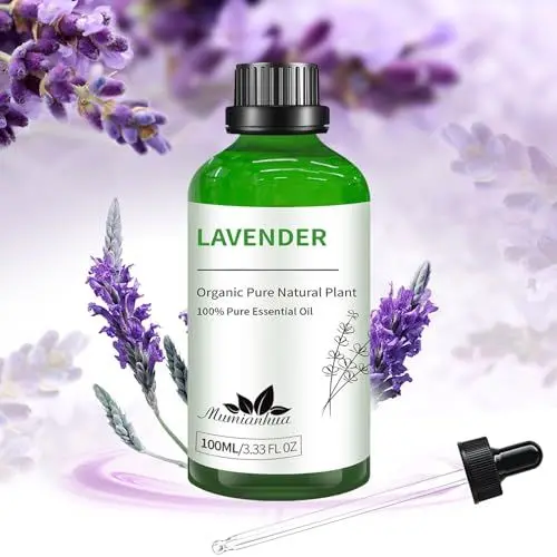 Produktbild: Lavendelöl Mumianhua Lavendel Ätherisches Öl Reines Aromatherapie Ätherische Öle Lavendel für Diffusor, Entspannung, Luftbefeuchter, Duftlampe, Haut, Massage, Bad, Seifen, Kerzen, Spray 100 ml