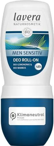 Produktbild: lavera Deo Roll-On Men Sensitive - zuverlässiger 48 h Schutz - mit Bio-Lemongras & Bio Bambus - Deo-Roller für Männer - ohne Aluminiumsalze - bio - vegan (1 x 50 ml)