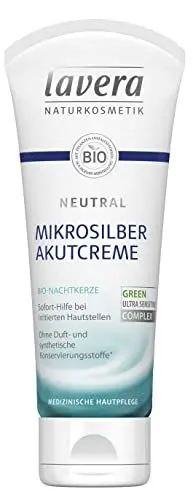 Produktbild: lavera Neutral Akutcreme mit Mikrosilber - Bio Nachtkerze - Sofortige Hilfe bei Hautirritationen - Neurodermitis - Medizinische Hautpflege - vegan - Bio Pflanzenwirkstoffe - Naturkosmetik Creme - 75ml