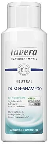 Produktbild: lavera Neutral Dusch-Shampoo - 2 in 1 Shampoo & Duschgel mit Bio-Nachtkerze - für Haut & Haar - Seifenfreie milde Rezeptur - Neurodermitis -Naturkosmetik - vegan - Bio (1 x 200 ml)