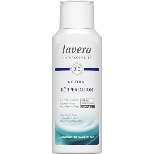 Produktbild: Lavera Neutral Körperlotion ∙ Bio Nachtkerze ∙ Intensive Feuchtigkeit ∙ Zieht Schnell Ein ∙ Neurodermitis ∙ Medizinische Hautpflege ∙ Vegan ✔ Bio Pflanzenwirkstoffe ✔ Naturkosmetik ✔ Bodylotion 200 Ml