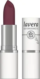 Produktbild: lavera Velvet Matt Lipstick - Royal Cassis 06 - Lippenstift - glutenfrei - ohne Silikone - ohne Mineralöl - ohne Mikroplastik - Cremig, matte Textur - Bio-Blütenbutter - Bio-Sonnenblumenöl - 4,5g