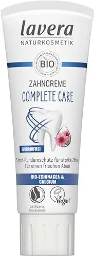 Produktbild: lavera Zahncreme Complete Care Fluoridfrei - 5-facher Schutz - Bio-Pflanzenwirkstoffe - Bio Echinacea & Calcium - Vegan - Naturkosmetik - 75 ml