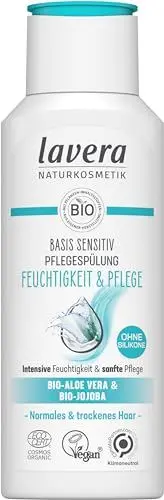 Produktbild: Lavera Basis Sensitiv, vegane Haarpflegespülung mit Bio-Aloe Vera und Bio-Quinoa, für empfindliche Kopfhaut, 1 x 200ml