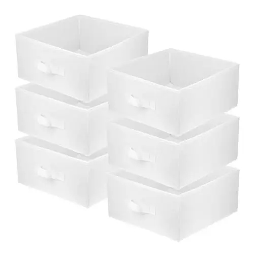 Produktbild: lavita Storage Box | Faltbare Aufbewahrung Boxen 31 x 31 x 15 cm | Schubladen-Organizer Box | Ordnungssysteme fr Kleidung | Kleideraufbewahrung & Organisation | 6 Stück Weiß