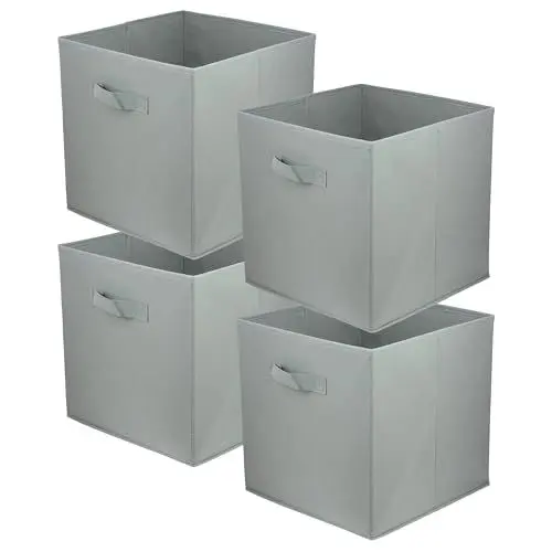 Produktbild: lavita Storage Box | Faltbare Aufbewahrung Boxen 31 x 31 x 31 cm | Schubladen-Organizer Box | Ordnungssysteme fr Kleidung | Kleideraufbewahrung & Organisation | 4 Stück Hellgrau