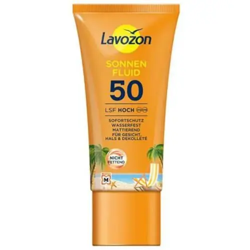 Produktbild: 8 stück x LAVOZON Sonnencreme Face Sonnenfluid Sonnenschutzmittel, LSF 50, 50 Mililiter mit Pufai Überraschungsgeschenk