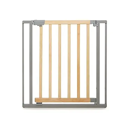 Produktbild: Geuther Türschutzgitter Lola 73-81 cm Natur I Treppenschutzgitter ohne Bohren I Tür- & Treppengitter Baby I Absperrgitter Hund I Türgitter erweiterbar I stabiles Kindergitter