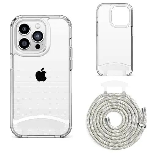 Produktbild: Lawonda Handykette Kompatibel mit iPhone 14 Plus Abnehmbar Schultergurt Necklace Hülle mit Umhängeband Handyhülle für Umhängen Case Schutzhülle mit Band Schnur Kette für Smartphone Klar
