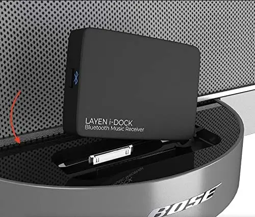 Produktbild: LAYEN i-Dock - Premium 30 Pin Bluetooth Adapter | Qualcomm CSR Chipsatz | aptX = Superior Audio | Multi-Pair | für Bose SoundDock, andere iPod/iPhone Docking Stations, Hi-Fi & Stereo-Nicht für Autos