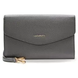 Produktbild: Lazarotti Bologna Leder Clutch | 23 cm mittelgroße Damen Umhängetasche | Hand-Tasche mit abnehmbarem & verstellbarem Schulterriemen