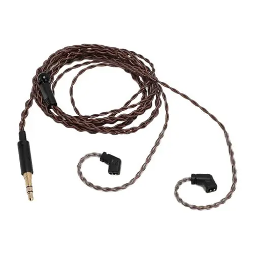 Produktbild: 3,5 Mm auf 2 Pin 0,78 Mm Kopfhörerkabel, Vergoldetes Kopfhörer-Ersatzkabel, OFC-Geflecht, Kompatibel mit QDC, ZSN Pro, für UE, CCA, TRN, SIMGOT