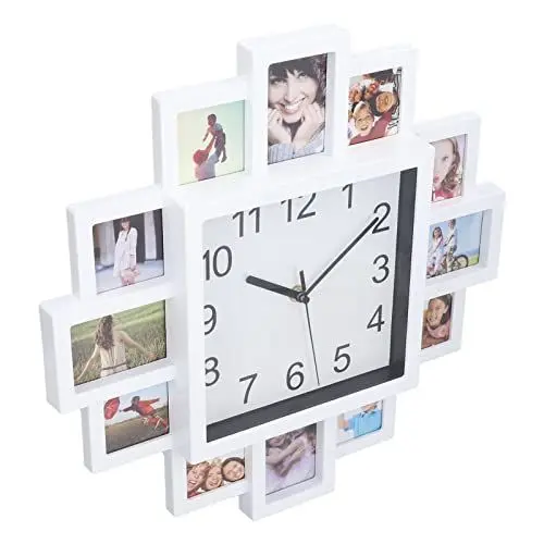 Produktbild: Lazmin112 Home Wohnzimmer Dekoration Foto Wanduhr, DIY Multi Foto Personalisierte Uhr Bilderrahmen DIY 3D Wanduhr für Wohnkultur für Wohnkultur