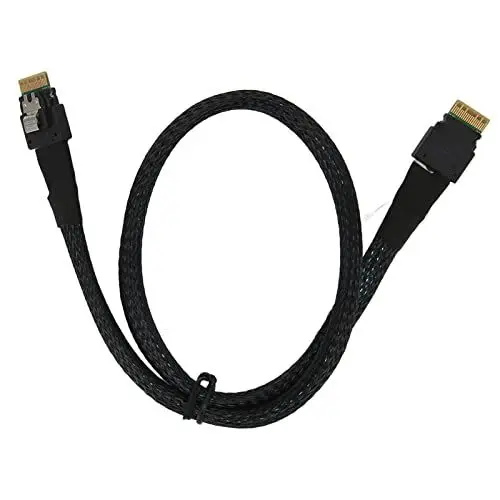 Produktbild: Lazmin112 SAS-Kabel, 12 Gbit/s Datenübertragungsgeschwindigkeit, Micro-SATA-Kabel, Vergoldetes Schütz, Schmales Datenkabel, für Desktop-Gehäuse-Festplatten (1m / 3.3ft)