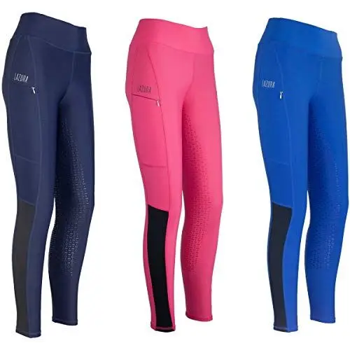 Produktbild: Lazura Damen Reitleggings Silikon Vollbesatz Adventure pink 40/42
