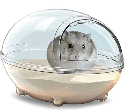 Produktbild: LazySusan Hamster Bad,Hamster Badewanne Box,staubdichte Badewanne,Sand Badebehälter,transparentes Bett,Kleintierspielzeug,Käfig Badewanne WC Zubehör (L 17 * 12 * 10.5 cm)