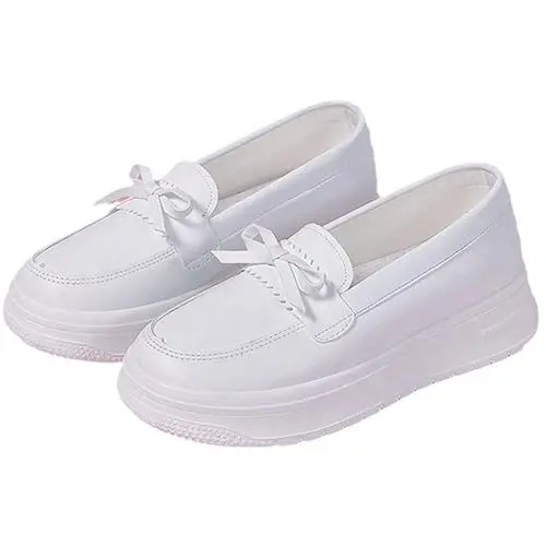 Produktbild: Lazzboy Damen Klassische Loafer Mokassins Slippers Business-Schuhe Dicker Sohle Weiche Orthopädische Damenschuhe Zum Spazierengehen Slipper Mit Fußgewölbeunterstützung In Turnschuhen (Weiß,40)