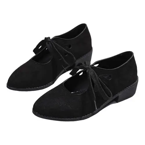 Produktbild: Lazzboy Damen Segelschuhe Bootsschuhe Plattform Loafers Freizeit Schuhe Halbschuhe Casual Slip On Wanderschuhe Bequeme Pumps Flache Zum Abendkleid Elegant Für Hochzeit Ballerinas (Schwarz,39)