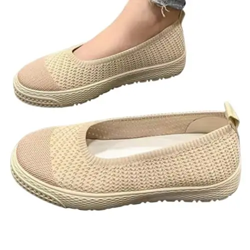 Produktbild: Lazzboy Flache Schuhe Für Damen Elegant Ballerinas Sportlich Ballerina rutschfest Weich Komfort Leichte Schnürschuhe Sommerschuhe Bequem Leinenschuhe Barfussschuhe (Rosa,40)
