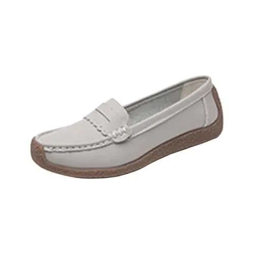 Produktbild: Arbeitsschuhe Damen 𝗦ommer Damen, Freizeitschuhe in Volltonfarbe, einfach, bequem, zum Reinschlüpfen. Eigenschaften: Schuhe 70er J𝐚hre Damen (Grey, 41)