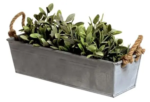Produktbild: LB H&F Blumenkasten Balkonkasten 44cm Zink - Pflanzkasten Massiv Metall Zinkdeko Gartendeko Pflanzgefäß (Zink)