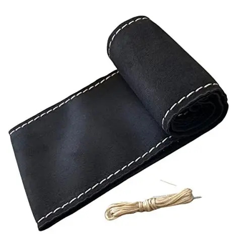 Produktbild: LB112 - Lenkradbezug 37-39 cm zum Schnüren Schwarz Alcantara