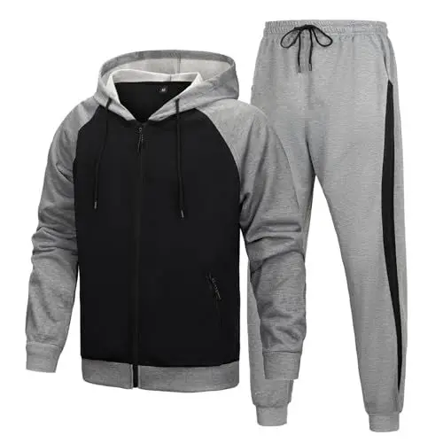 Produktbild: LBL Trainingsanzug Herren Jogginganzug Sportanzug Freizeitanzug Tracksuit für Fitness Fußball enthalten Trainingsjacke Jogginghose