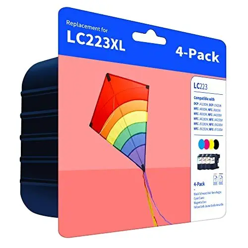 Produktbild: LC223XL Printer Cartridges Replacement for Brother LC-223 LC-221 of 4, Black Cyan Magenta Yellow, Compatible with DCP-J4120DW DCP-J562DW,MFC-J480DW J680DW J880DW J4420DW J4620DW J4625DW J5320DW