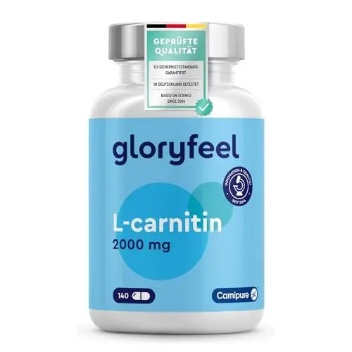 Produktbild: L-Carnitin 2000 mg - Premium: Carnipure® von Lonza - 140 Kapseln - Hochdosiertes L Carnitin - Vegan, laborgeprüft, in Deutschland entwickelt