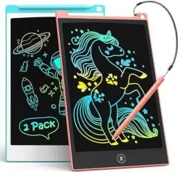 Produktbild: LCD Schreibtafel 2 Pack, 8.5 Zoll Tablet für Kinder und Erwachsene, Löschbarer, Wiederverwendbarer Schreib-Zeichenblock, mit Abschließbar Löschen-Taste (Blau+Rosa)