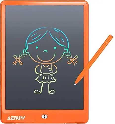 Produktbild: LCD Schreibtafel Maltafel Löschbare Elektronische Digitale Zeichenblock Doodle Board für Kinder, Schreibplatte Papierlos Grafiktablet Das Geschenke Kinder Geschenk Zeichentafel (Orange, 10 Zoll)