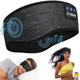 Produktbild: LC-dolida Schlafkopfhörer Bluetooth 5.4, Schlaf Stirnband Kopfhörer Headband Schlafmaske, Sportskopfhörer Musik schlafen Stirnband für Sport Training, Joggen, Yoga, Reisen (schwarz)