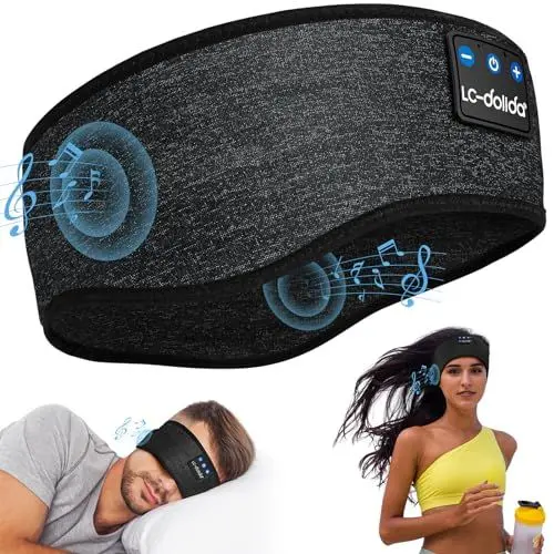 Produktbild: Schlafkopfhörer Bluetooth 5.4, Schlaf Kopfhörer zum Schlafen Stirnband Kopfhörer Bluetooth Headband, Bequemes Sportskopfhörer Musik stirnband für Seitenschläfer sport training, joggen, yoga, reisen