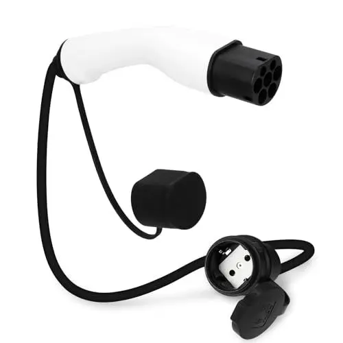 Produktbild: LCMOM Typ 2 auf Schuko Adapter für Autoladestationen & Wallbox, 3,5kW, 16A, 0,5m Schuko Ladekabel Adapter für EV, e Scooter,e Roller (Nicht für V2L)