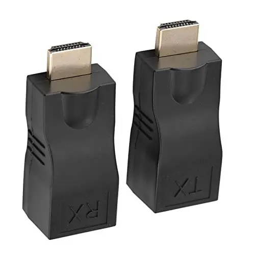 Produktbild: Vikye 2x HDMI-Konverter, HDMI-Extender 30 M auf RJ45-Netzwerkkabel-Extender-Konverter-Repeater über CAT-5e CAT6