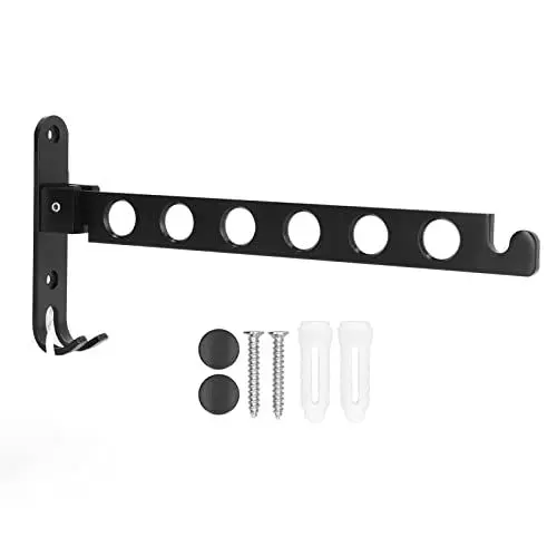Produktbild: Ldafava Klapper Kleidung Kleiderbügel Platz sparende zusammenklappbare Wäscherei Trockenständer mit 6 Löchern Hochleistungs -Aluminiumwand für Schlafzimmer Badezimmer schwarz 12.2x5.7in