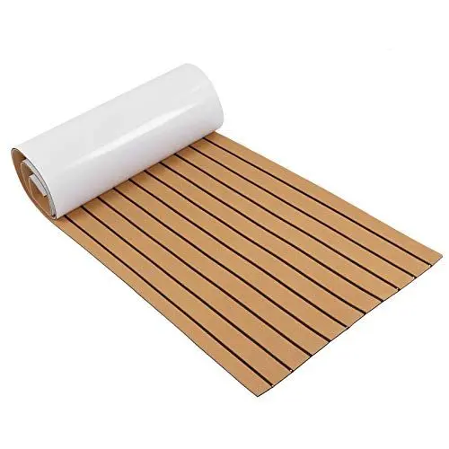 Produktbild: Ldafava Marine Boot Bodenbelag Eva Schaum rutschfeste Yacht Deck Wohnmobil Blatt Matte 240x60cm Selbst Klebe (B (Gold + Schwarz))