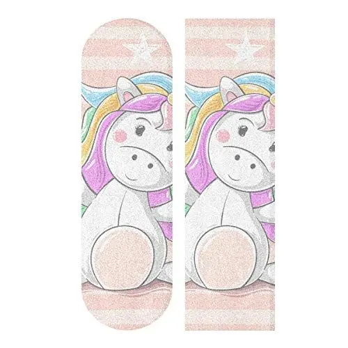 Produktbild: LDIYEU Einhorn Cartoon Pink Skateboard Griptape rutschfest Selbstklebend Longboard Griptapes Aufkleber Griffband 33