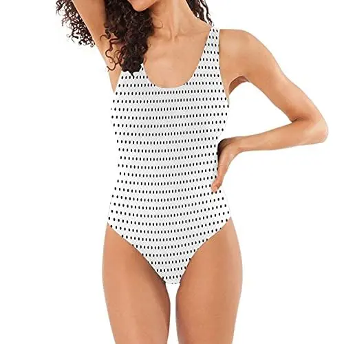 Produktbild: LDIYEU Punkte, Die Geometrisches Schwarz Malen Damen Einteiler Badeanzug Bademode Badeanzüge Swimsuit für Frauen Mädchen